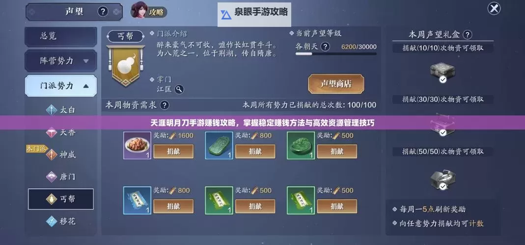 天涯明月刀零氪攻略:新手必看完整版指南图2