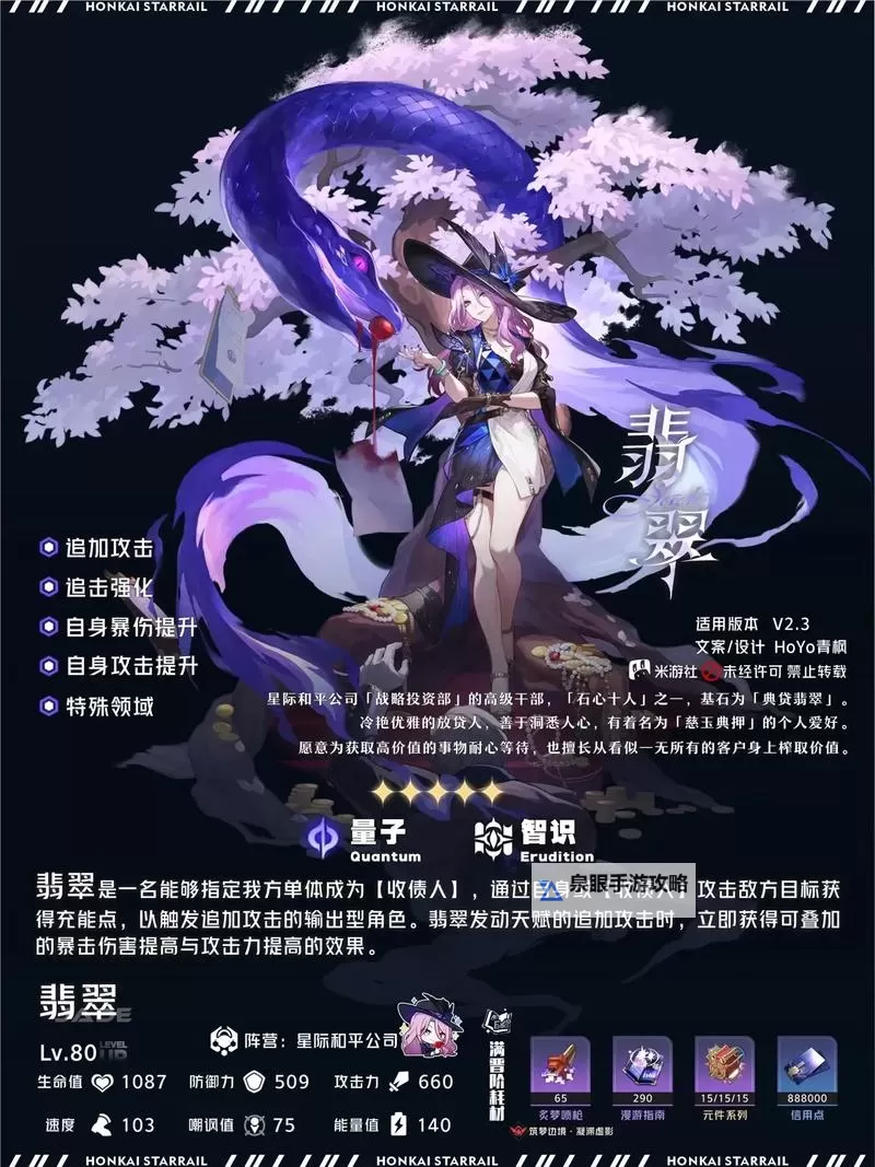 《崩坏星穹铁道》翡翠配队推荐 翡翠队伍怎么搭配图1