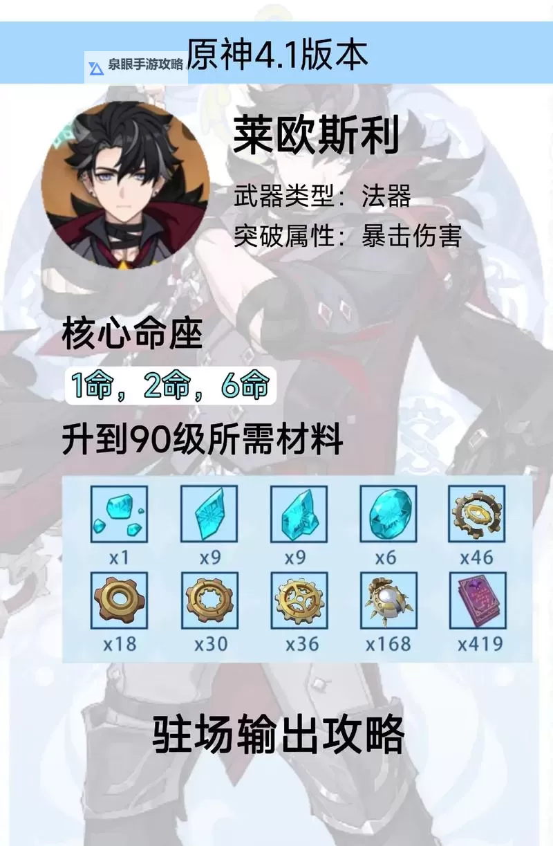 《原神》4.1版本莱欧斯利天赋与命之座解析图1