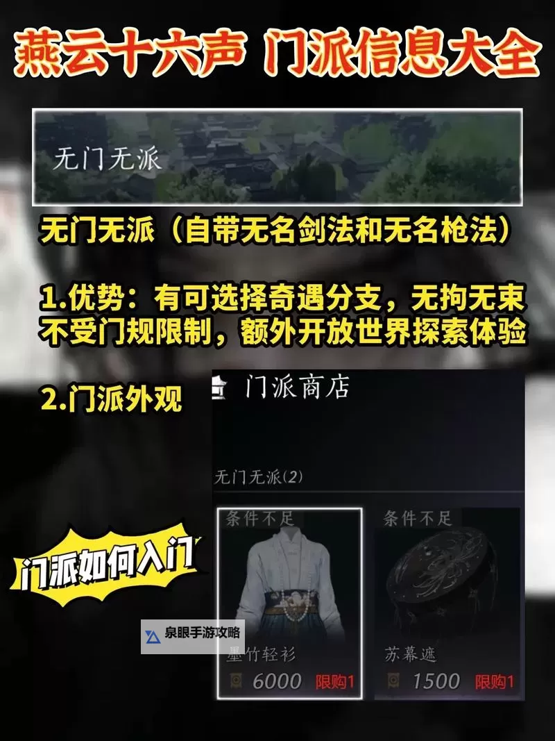 《燕云十六声》各门派加入方法整理 天泉怎么加入图2