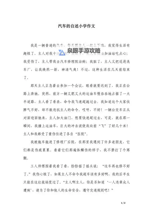 探索精彩世界——整篇都是车的小短文推荐图1