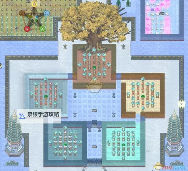 《了不起的修仙模拟器》简易聚灵阵布局图 五行练功房布局图图1