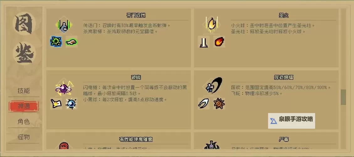 《通神榜》全神通及所需技能一览图2