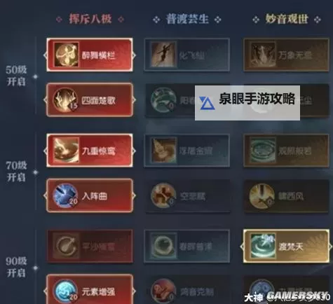 《逆水寒》老兵服鸿音技能天赋搭配推荐图2