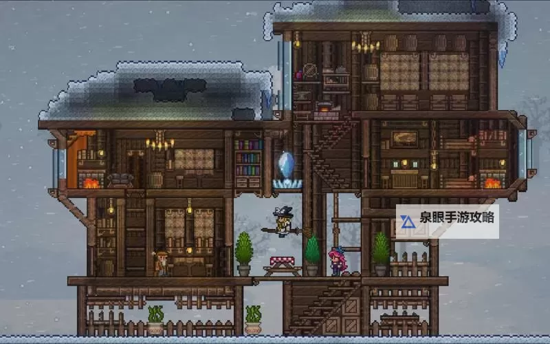 《泰拉瑞亚》地底风格二层小屋建造教程图2