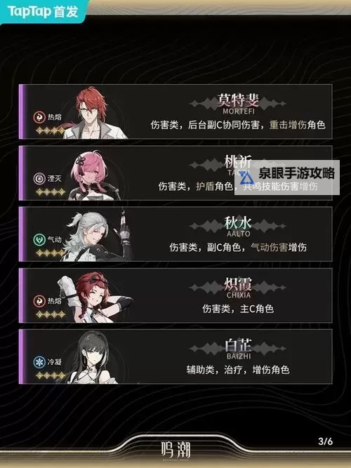 《鸣潮》各角色强力阵容搭配推荐 好用队伍推荐图1