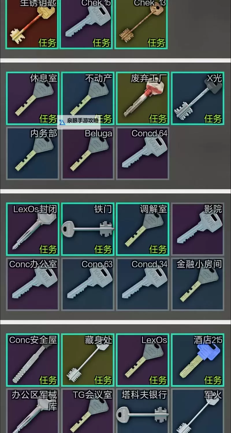 《逃离塔科夫》工厂地图钥匙收集指南图2