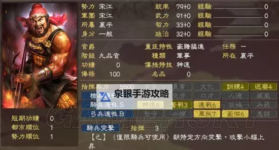 《三国志13》武将传授特技及偏好一览图1